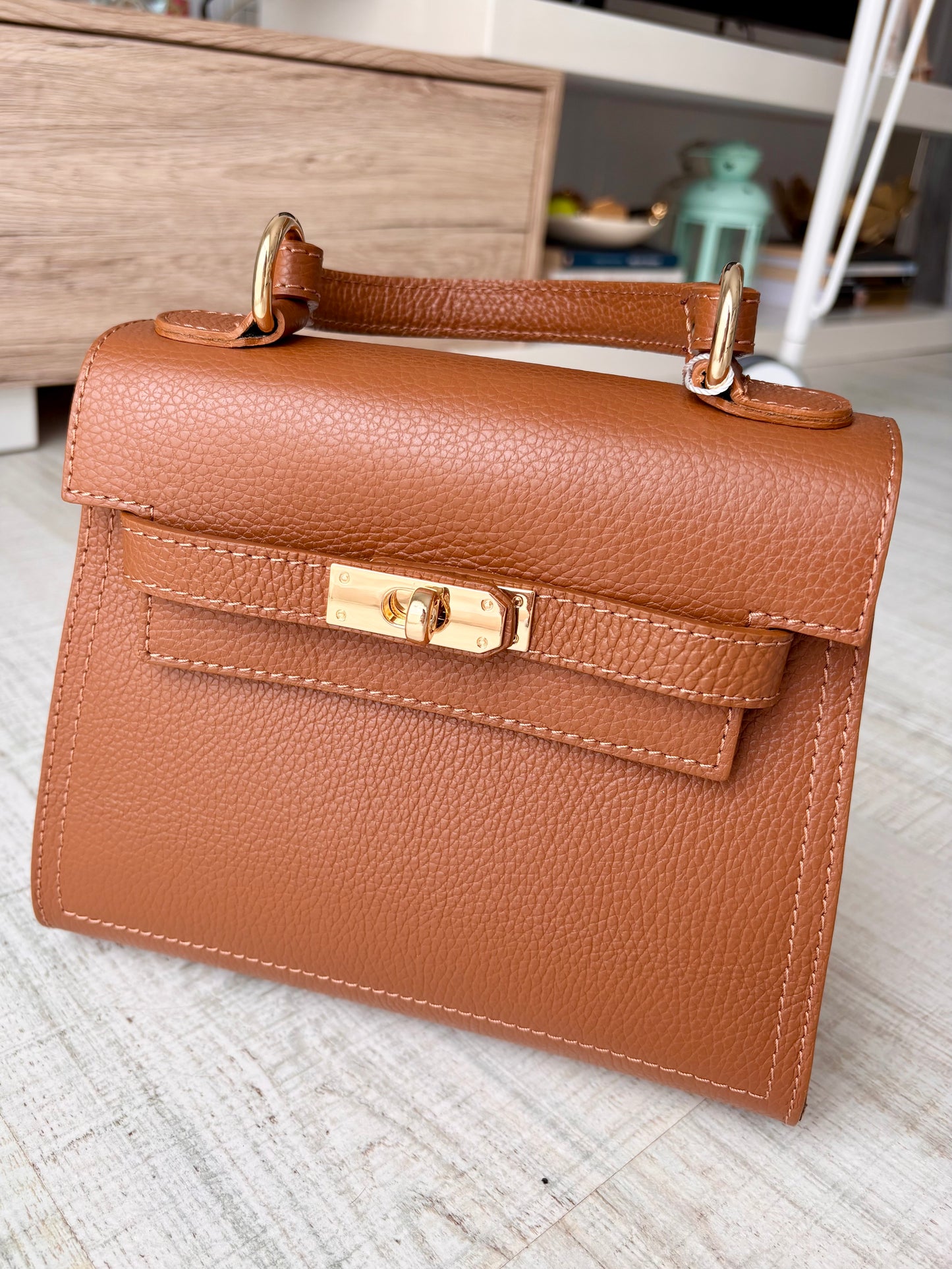 Bolso H Camel en Piel