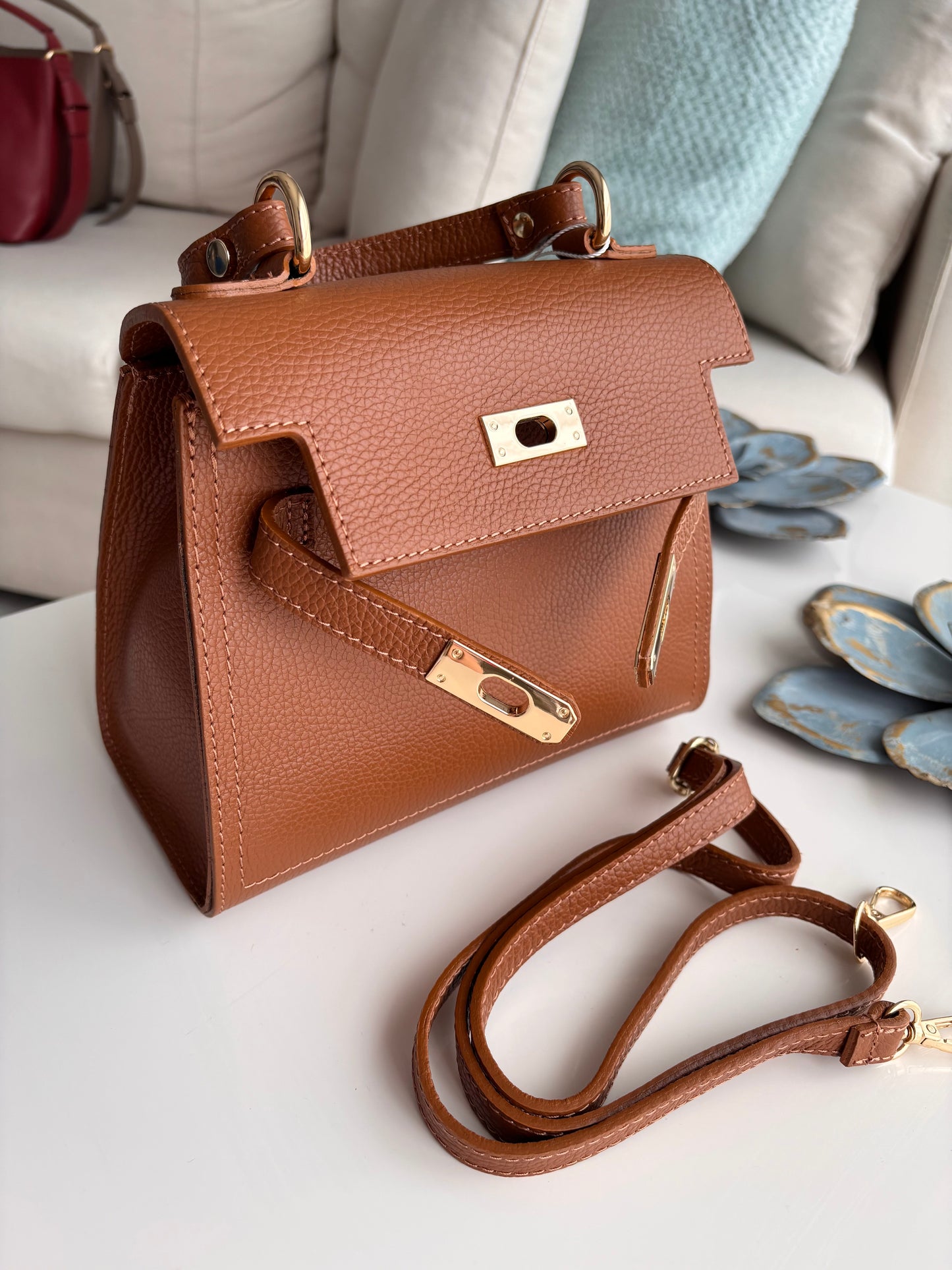 Bolso H Camel en Piel